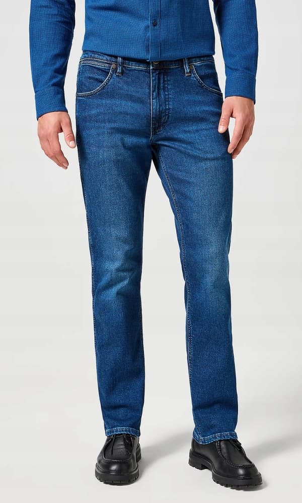 Wrangler GREENSBORO Dark Trails BØRSTEDE 365 VARME, LIGE MØRKE JEANS W32 L36