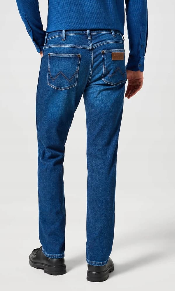 Wrangler GREENSBORO Dark Trails BØRSTEDE 365 VARME, LIGE MØRKE JEANS W32 L36