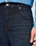 Miniatyrbillede 6 af 8: Wrangler GREENSBORO REGULAR Dybblå Sort STRAIGHT MARINEBLÅ DENIM W36 L34