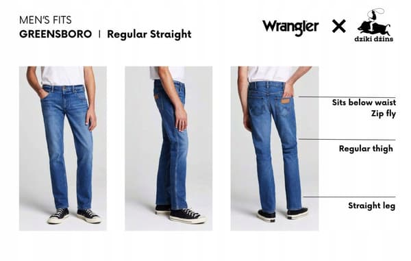 Wrangler GREENSBORO REGULAR Djupblå Svart RAK MARINBLÅ DENIM W32 L34