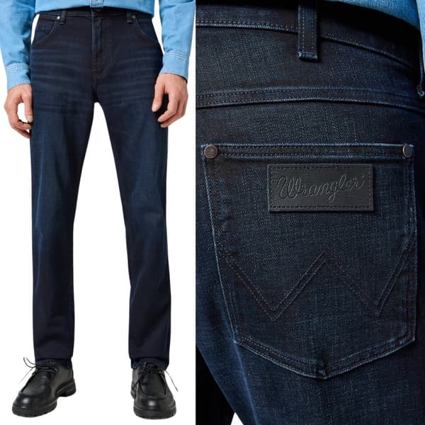 Wrangler GREENSBORO REGULAR Djupblå Svart RAK MARINBLÅ DENIM W32 L34