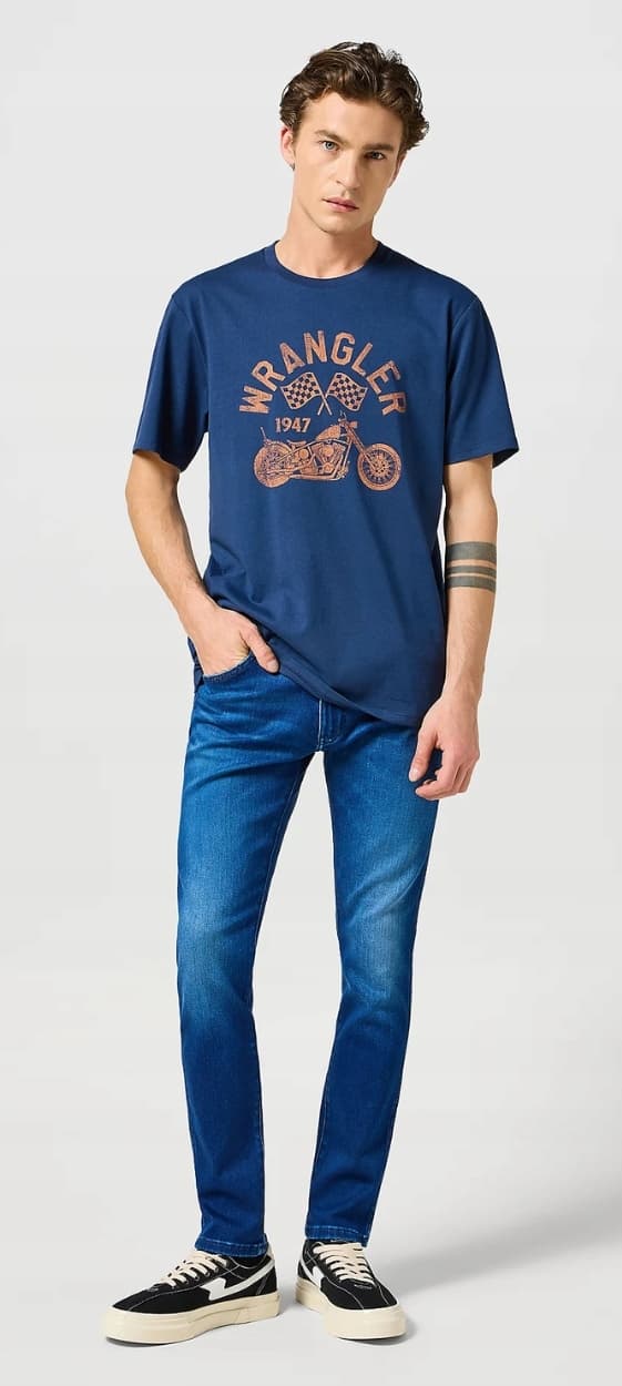 Wrangler BRYSON Blue Jam FREE TO STRETCH SKINNY DARK DENIM W32 L34