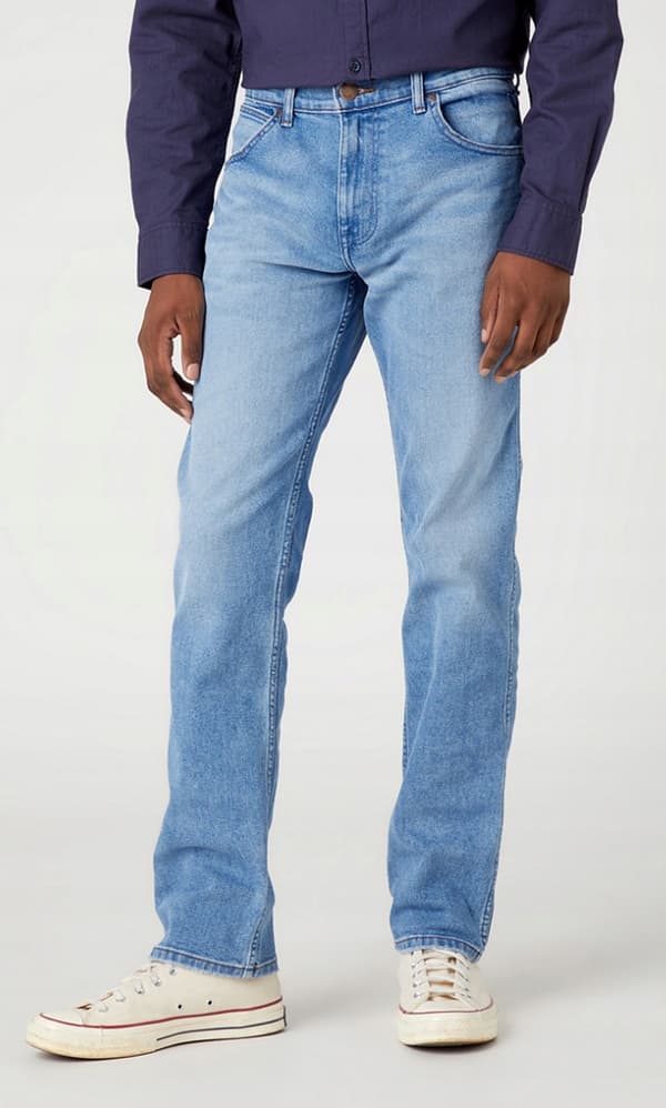 Wrangler Greensboro Cool Twist 365 Cool andningsbara blå jeans W44 L32