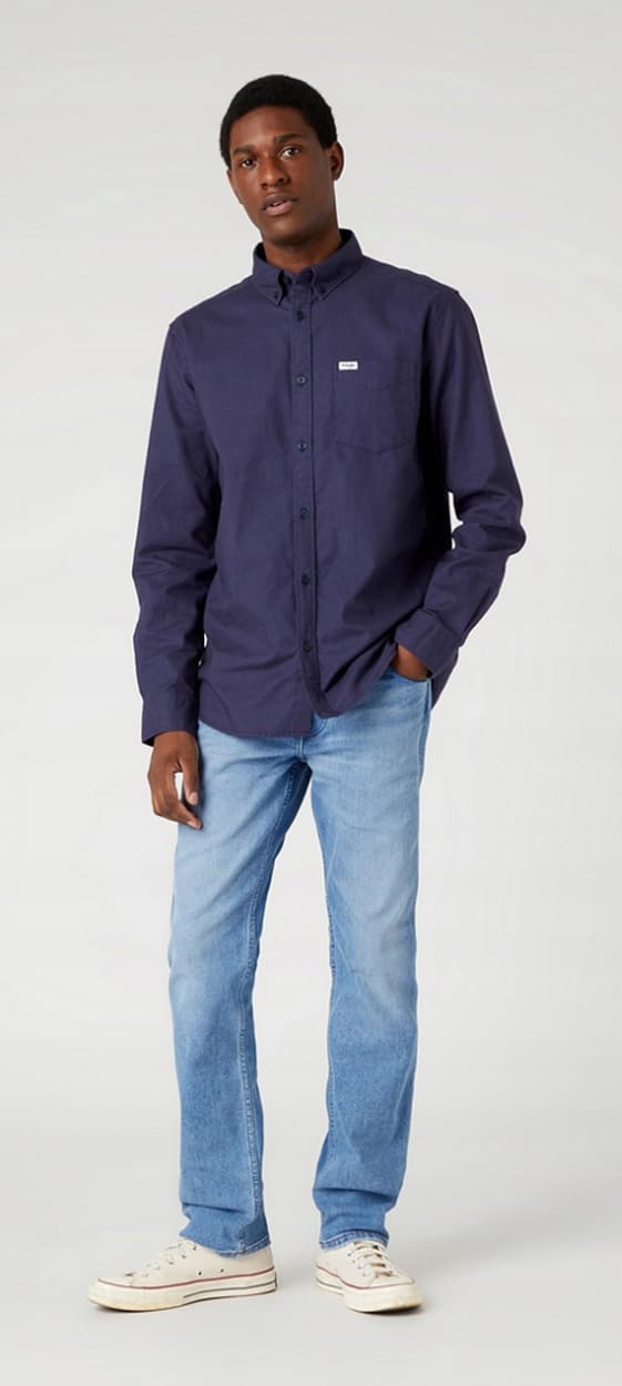 Wrangler Greensboro Cool Twist 365 Cool andningsbara blå jeans W44 L32