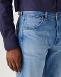 Miniatyrbild 6 av 8: Wrangler Greensboro Cool Twist 365 Cool andningsbara blå jeans W44 L32