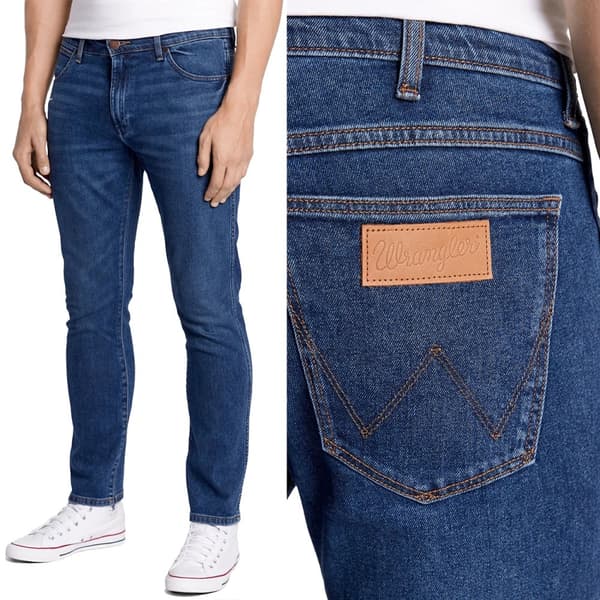 Wrangler LARSTON SLIM TAPERED Country Boy TAPERED MÖRK DENIM W34 L32