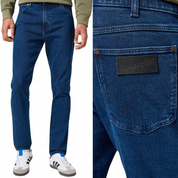 Wrangler LARSTON SLIM TAPERED Midnight Depth 365 VARMA MÖRKA JEANS W32 L32