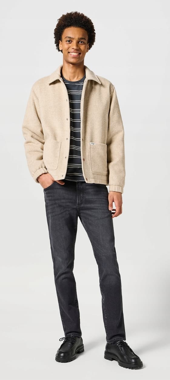 Wrangler LARSTON SLIM TAPERED FITTED TAPERED GRÅ DENIM W38 L32