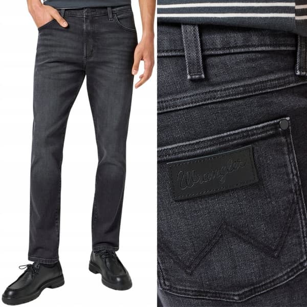 Wrangler LARSTON SLIM TAPERED FITTED TAPERED GRÅ DENIM W38 L32
