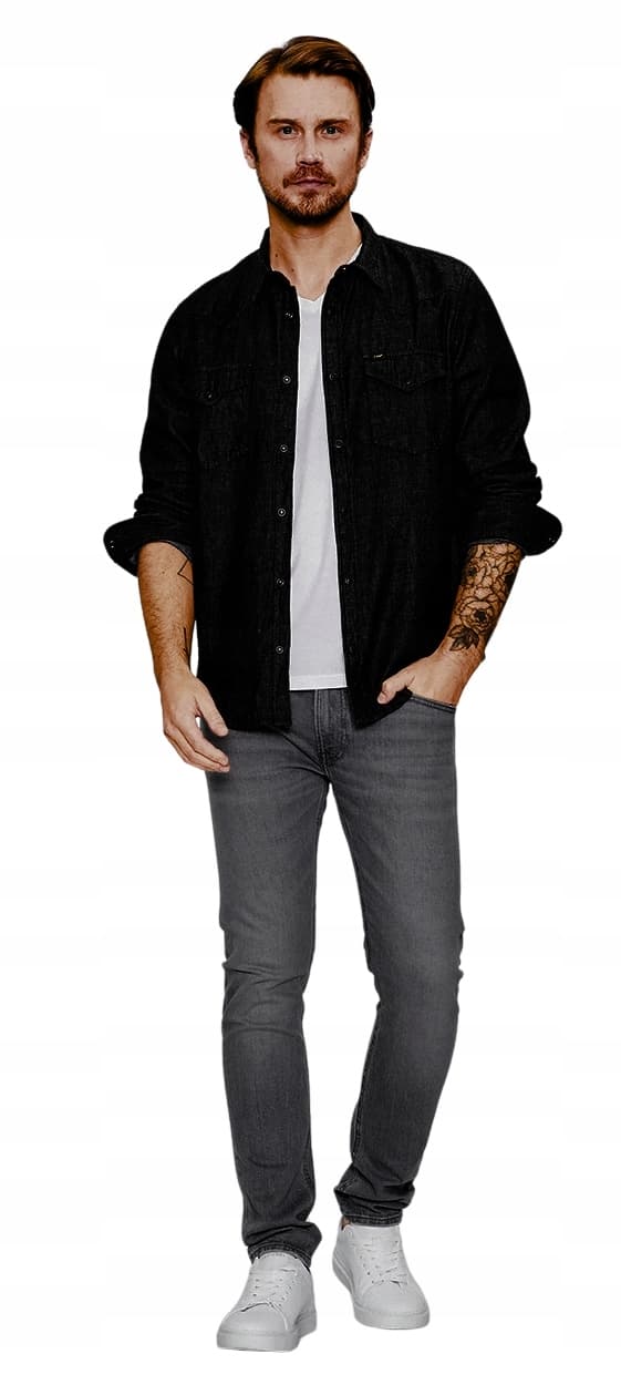 Lee LUKE SLIM TAPERED Grey Käytetty HAME ITALIALAISET HARMAA FARKUT W33 L32