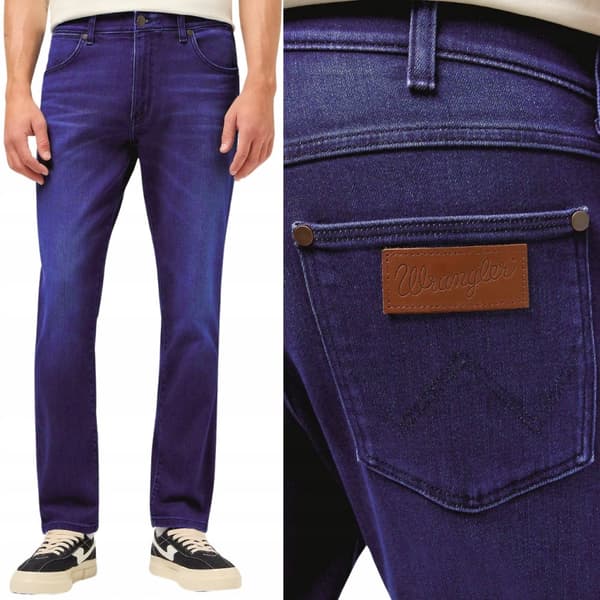Wrangler LARSTON Blå Jam FREE TO STRETCH BEKVÄM MÖRK DENIM W34 L34