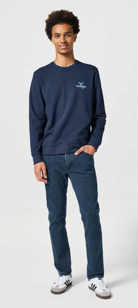 Wrangler LARSTON SLIM Blågrå FITTED TAPERED DARK DENIM W38 L32