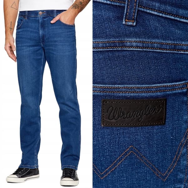 Wrangler Greensboro Olympia Free to Stretch mørk blød denim W36 L32