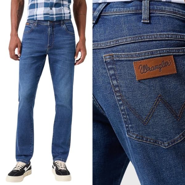 Wrangler Texas Slim Harvey Fitted Jeans Mörk Denim W36 L34