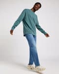 Miniatyrbillede 5 af 8: Lee OSCAR Dark Days Løse, koniske jeans med blå denim, W33 L32