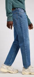 Miniatyrbillede 6 af 8: Lee OSCAR Dark Days Løse, koniske jeans med blå denim, W33 L32