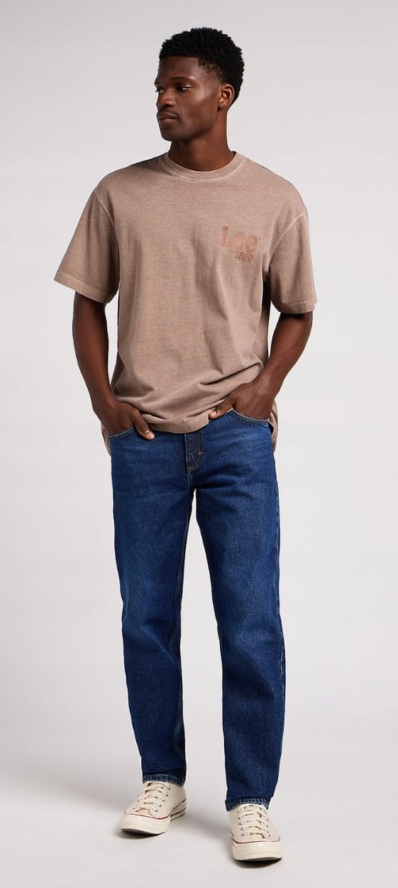 Lee OSCAR BlueNostalgia Løse, koniske jeans i mørk denim, 33 L34