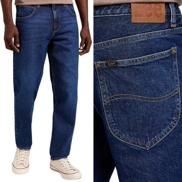 Lee OSCAR BlueNostalgia Løse, koniske jeans i mørk denim, 33 L34