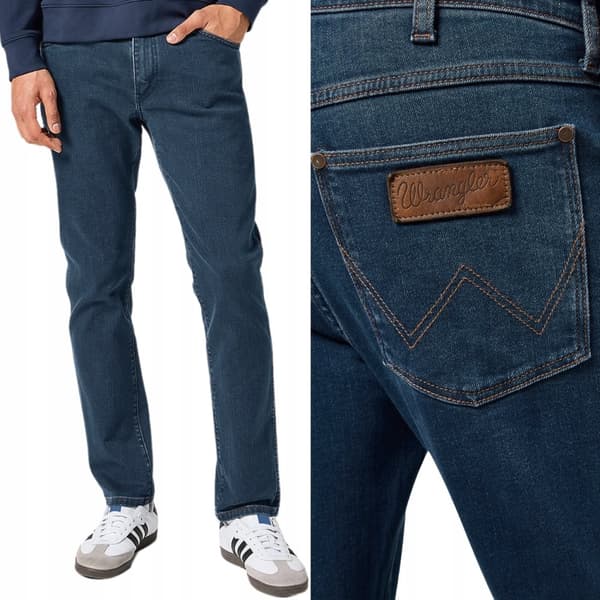 Wrangler LARSTON SLIM Blågrå MÖRKA JEANS W33 L32