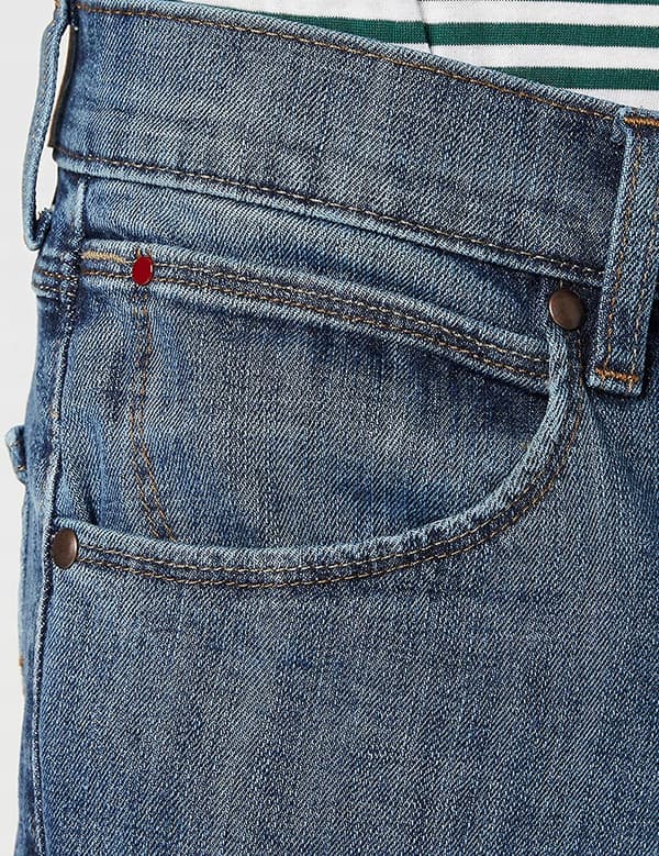 Wrangler STRAIGHT Mid Stone RØDE KABELBANDEDE JEANS STRAIGHT JEANS W40 L30