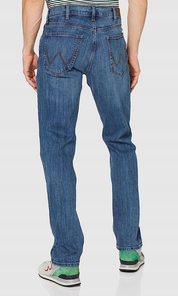 Wrangler STRAIGHT Mid Stone RØDE KABELBANDEDE JEANS STRAIGHT JEANS W32 L30