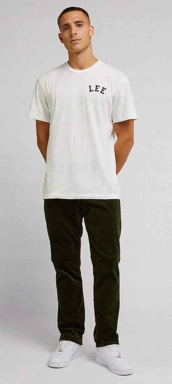 Lee RAKT FIT MVP Extreme Motion Olivgröna BEKVÄMA GRÖNA MANCHESTERBYXOR W33 L32