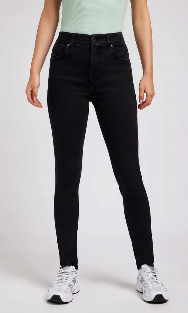 Lee ULC SKINNY Svarta HÖGA SVARTA DAMSKINNYJEANS W33 L31