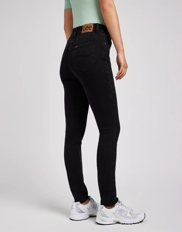 Lee ULC SKINNY Svarta HÖGA SVARTA DAMSKINNYJEANS W33 L31