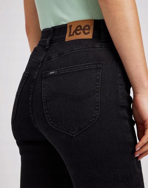 Lee ULC SKINNY Svarta HÖGA SVARTA DAMSKINNYJEANS W33 L31