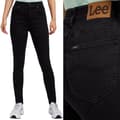 Miniatyrbild 1 av 8: Lee ULC SKINNY Svarta HÖGA SVARTA DAMSKINNYJEANS W33 L31