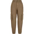 Miniatyrbild 1 av 6: Cargo byxor dam - Urban Classics - Ballong passform - Kaki grön - Twill - Komfort och stil