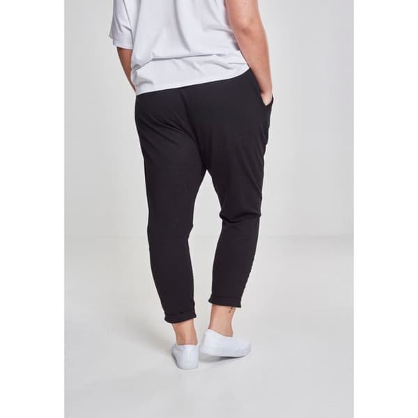 Byxor dam stora storlekar - Urban Classic - Terry - Svart - Loose fit - 7/8-dels