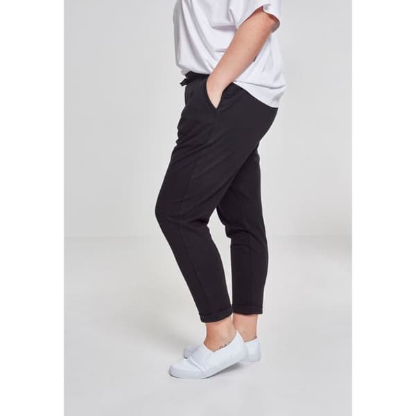 Byxor dam stora storlekar - Urban Classic - Terry - Svart - Loose fit - 7/8-dels