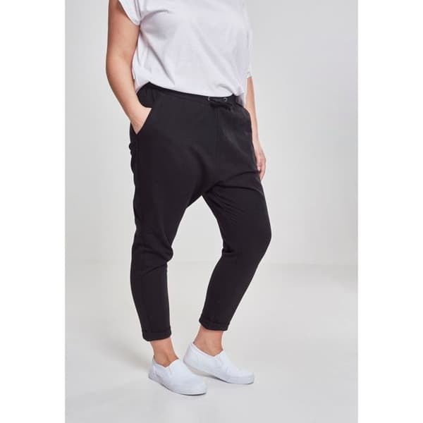 Byxor dam stora storlekar - Urban Classic - Terry - Svart - Loose fit - 7/8-dels