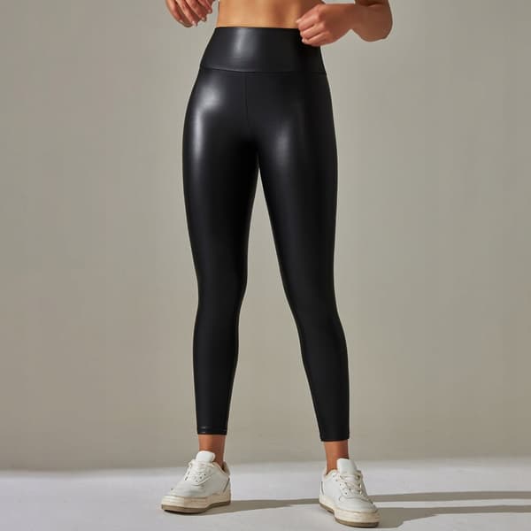 Legginsit MUODIKKAASTI Korkeavyötäröiset MUOTOILEVAT EKONAHASTA Joustavat PUSHUP-leggingsit MUSTA S