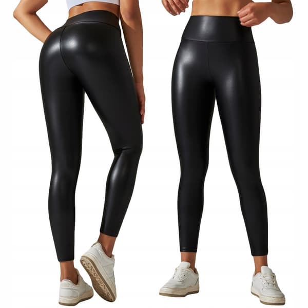 Legginsit MUODIKKAASTI Korkeavyötäröiset MUOTOILEVAT EKONAHASTA Joustavat PUSHUP-leggingsit MUSTA S
