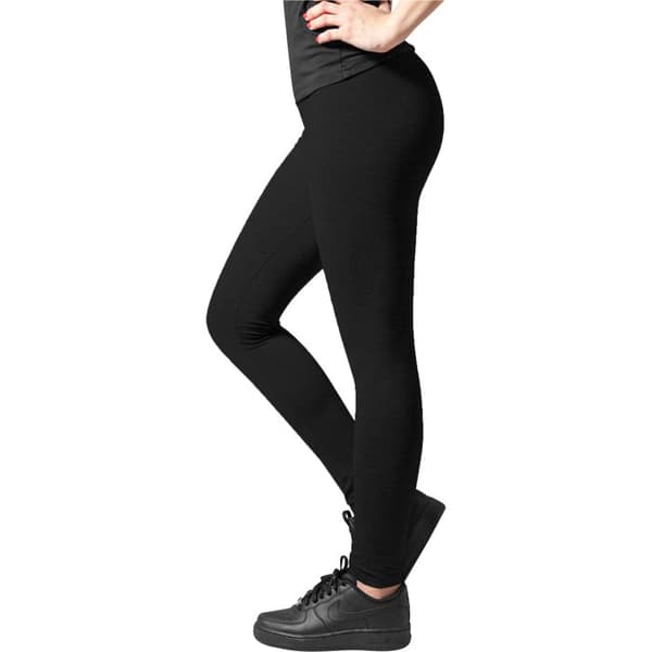 Legging Damstorlekar - URBAN CLASSICS - Jersey - Svart - Tätsittande - Bekväm
