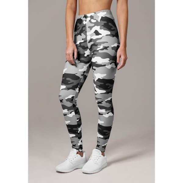 Dam leggings - Urban Classics - Camo Röd - Kamouflage tryck - Elastisk midja - Slim fit