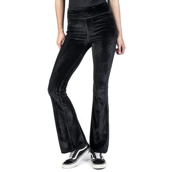 Urban Classics Womens High Waist Velvet Flare Leggings Svart Legging