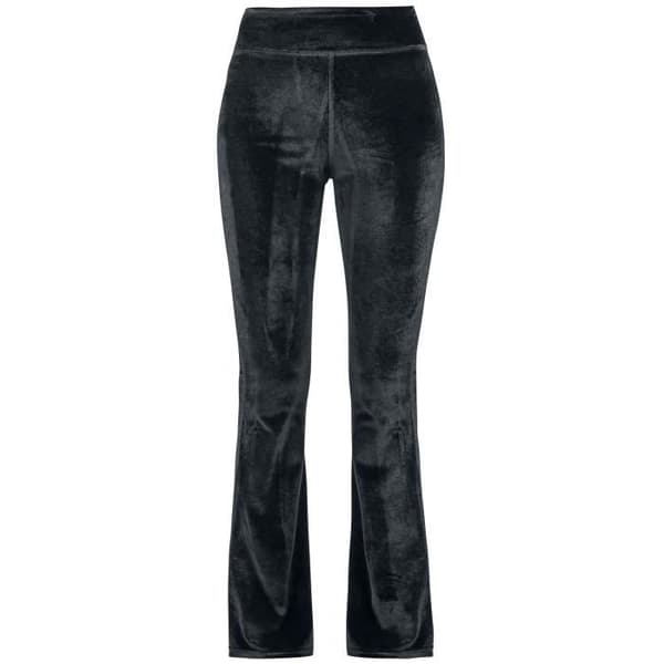 Urban Classics Womens High Waist Velvet Flare Leggings Svart Legging