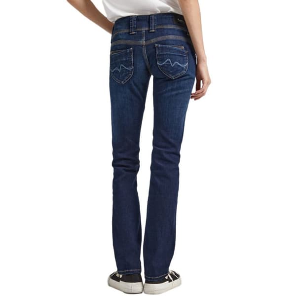 Jeans Dam - PEPE JEANS - Venus - Mörkblå - Rak Passform - 5 Fickor