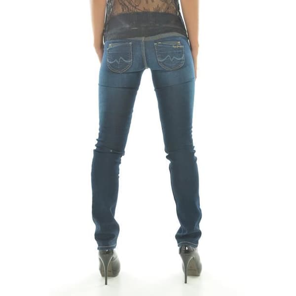 Jeans Dam - Pepe Jeans - Stretchjeans - Justerad Rakt Skärning - Låg Midja - 8 Fickor