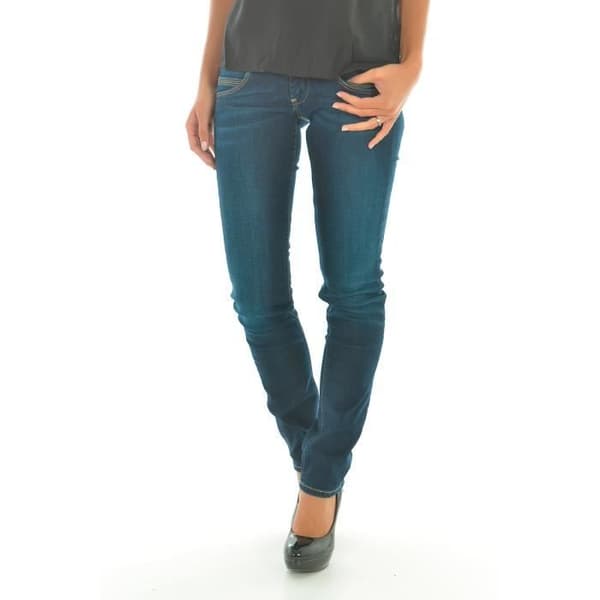 Jeans Dam - Pepe Jeans - Stretchjeans - Justerad Rakt Skärning - Låg Midja - 8 Fickor