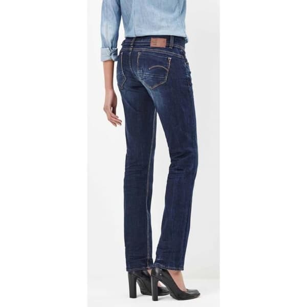 Jean Femme - G STAR - Midge Saddle Mid Waist Straight L32 - Rakt skärning - Blå