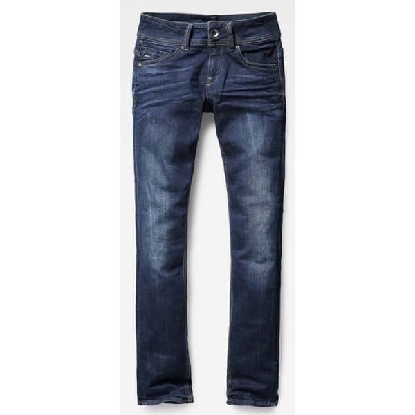 Jean Femme - G STAR - Midge Saddle Mid Waist Straight L32 - Rakt skärning - Blå