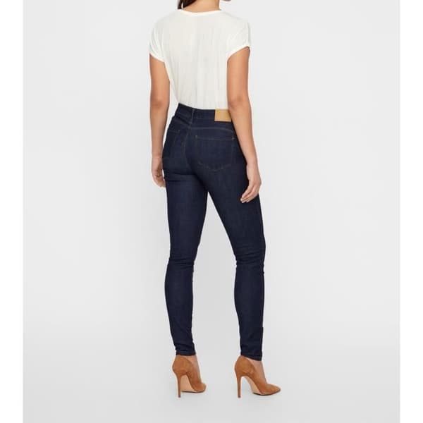 Jean Push Up Skinny - VERO MODA - Mörkblå Denim - Normal Midja - Stretchtyg - 5 Fickor