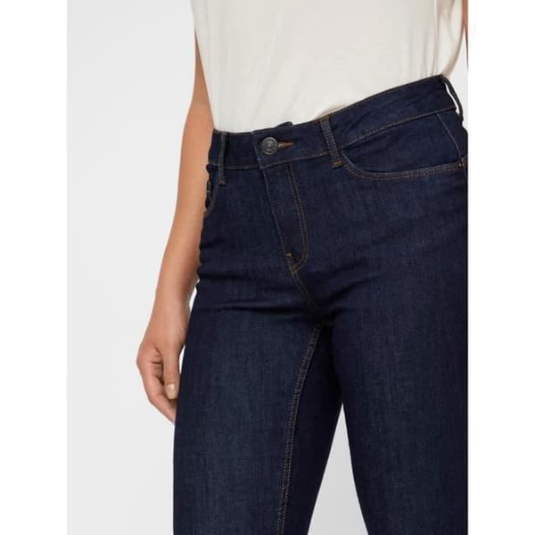 Jean Push Up Skinny - VERO MODA - Mörkblå Denim - Normal Midja - Stretchtyg - 5 Fickor