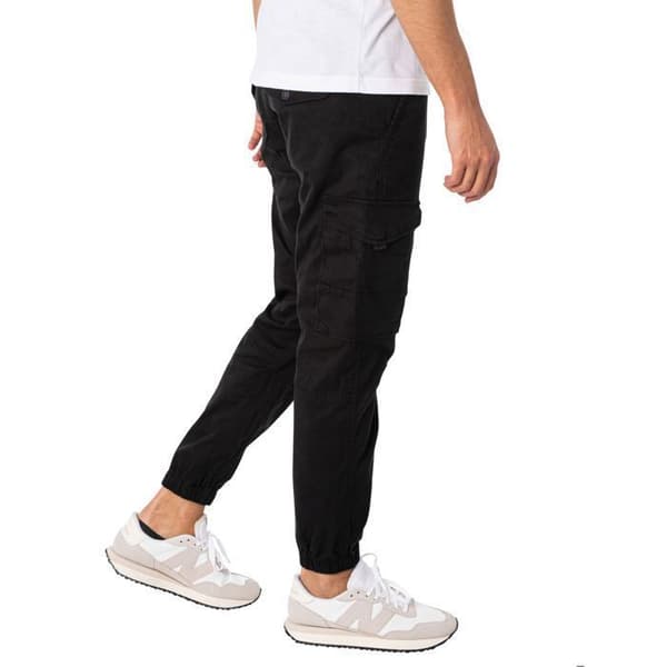 Cargo Byxor - JACK & JONES - Herr - Svart - 98% Ekologisk Bomull - Standardstorlek