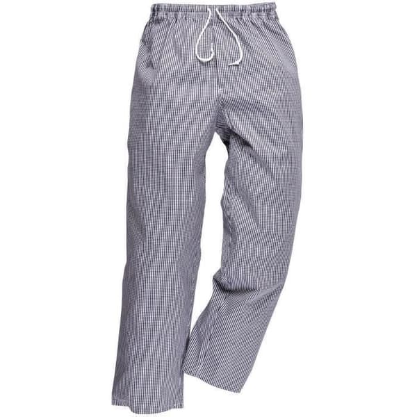 Köksbyxor - PORTWEST - Hönsfotsmönster - Grå - Unisex - Elastisk midja