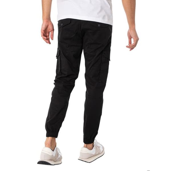 Cargo Byxor - JACK & JONES - Herr - Svart - 98% Ekologisk Bomull - Standardstorlek